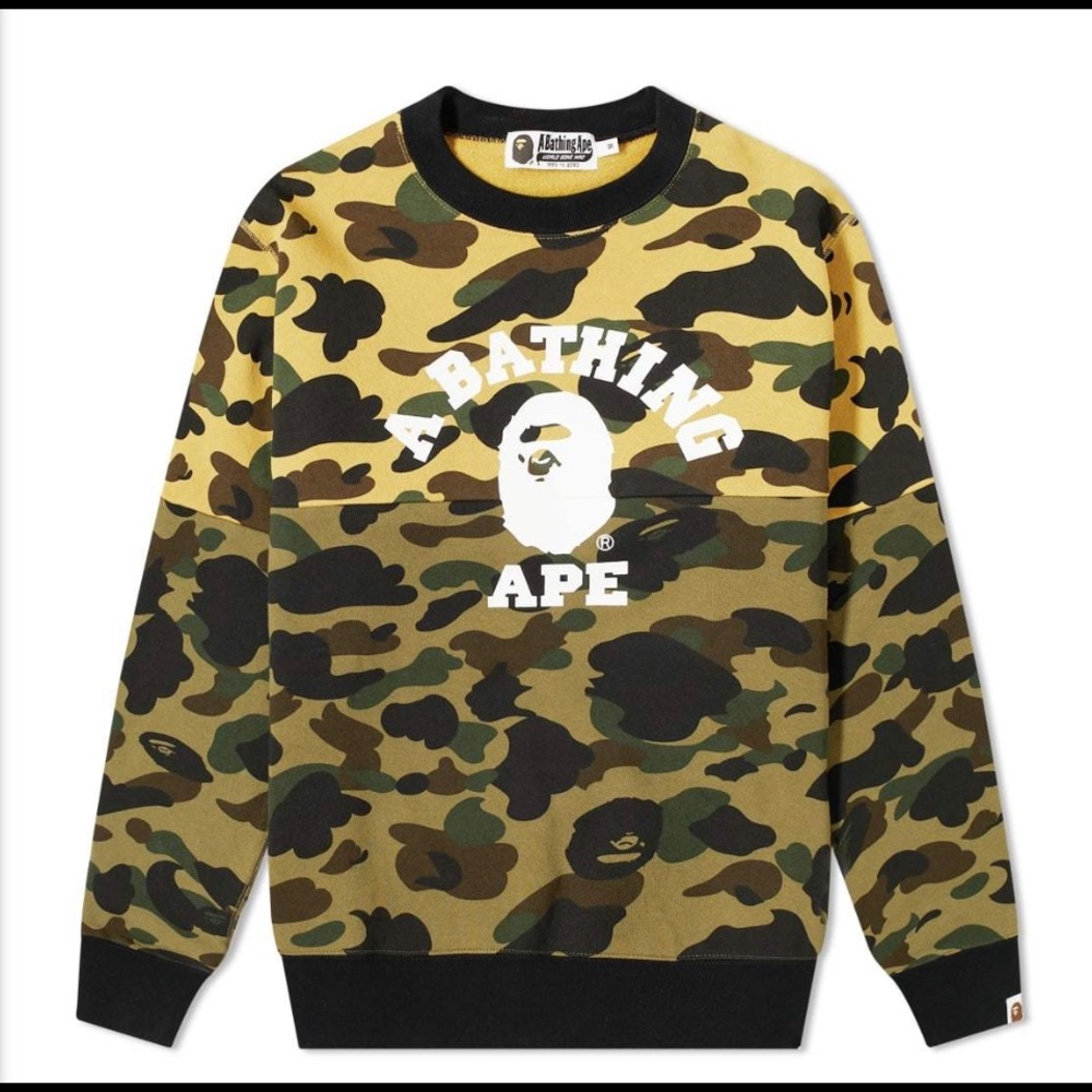 A Bathing Ape college crew neck sweater, GREAT condition!